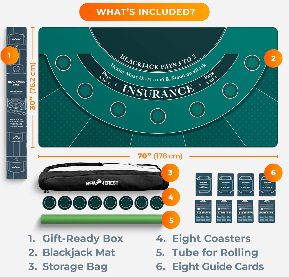 Blackjack Mat 70" x 30" B299