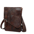 Genuine Leather Crocodile Embossed Mini Messenger Bag V513