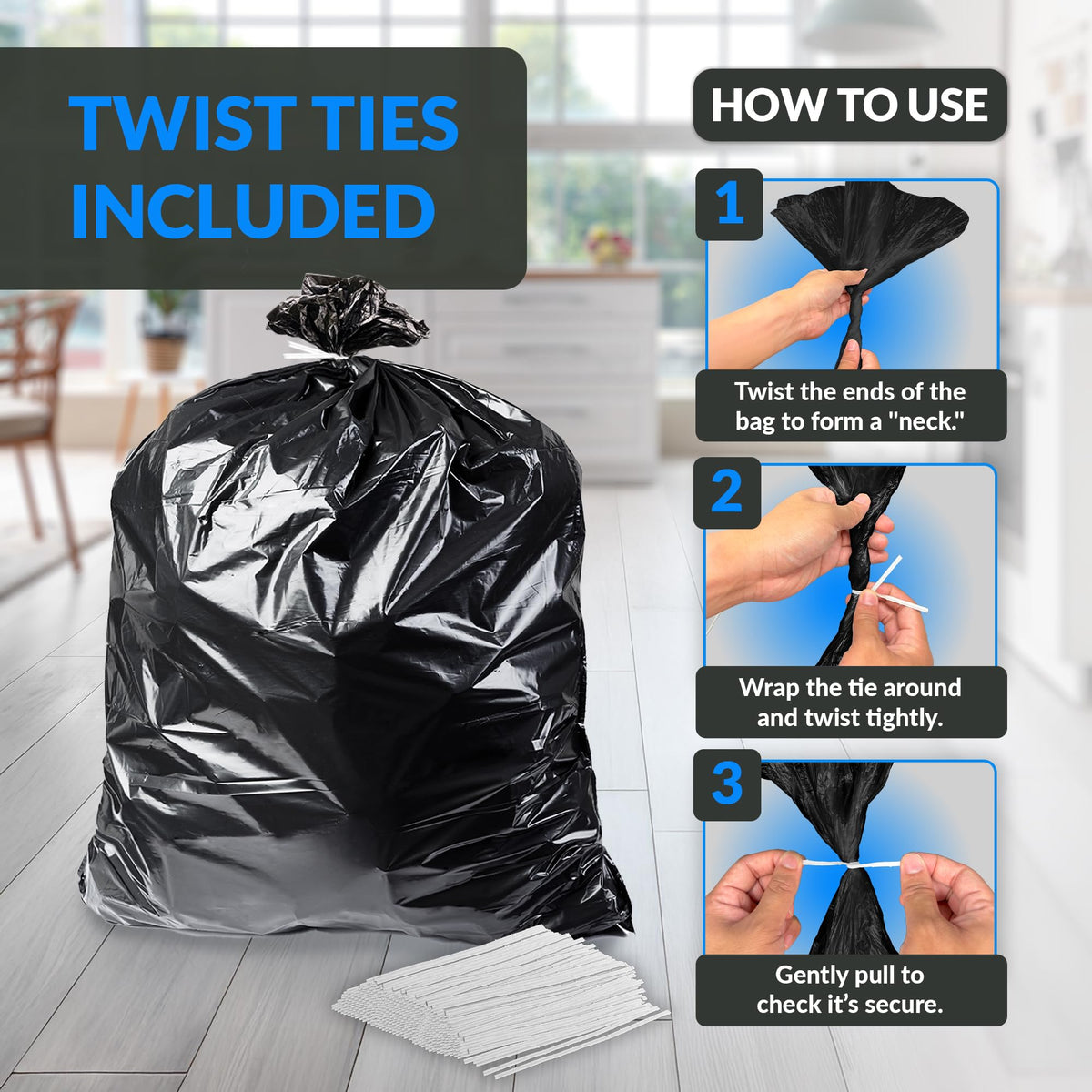 65 Gallon Heavy Duty Trash Bags O599074