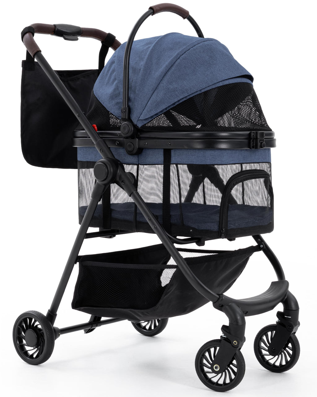 Foldable Pet Stroller with Detachable Carrier I43825