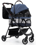 Foldable Pet Stroller with Detachable Carrier I43825