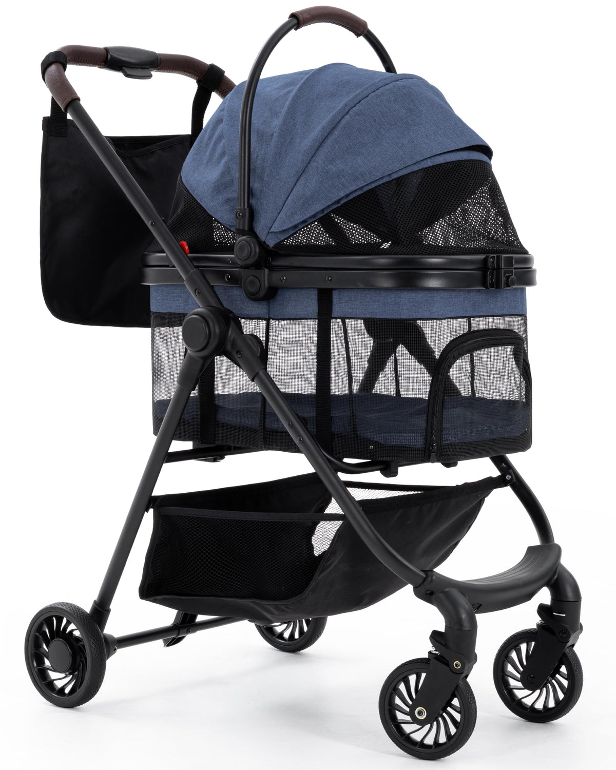 Foldable Pet Stroller with Detachable Carrier I43825