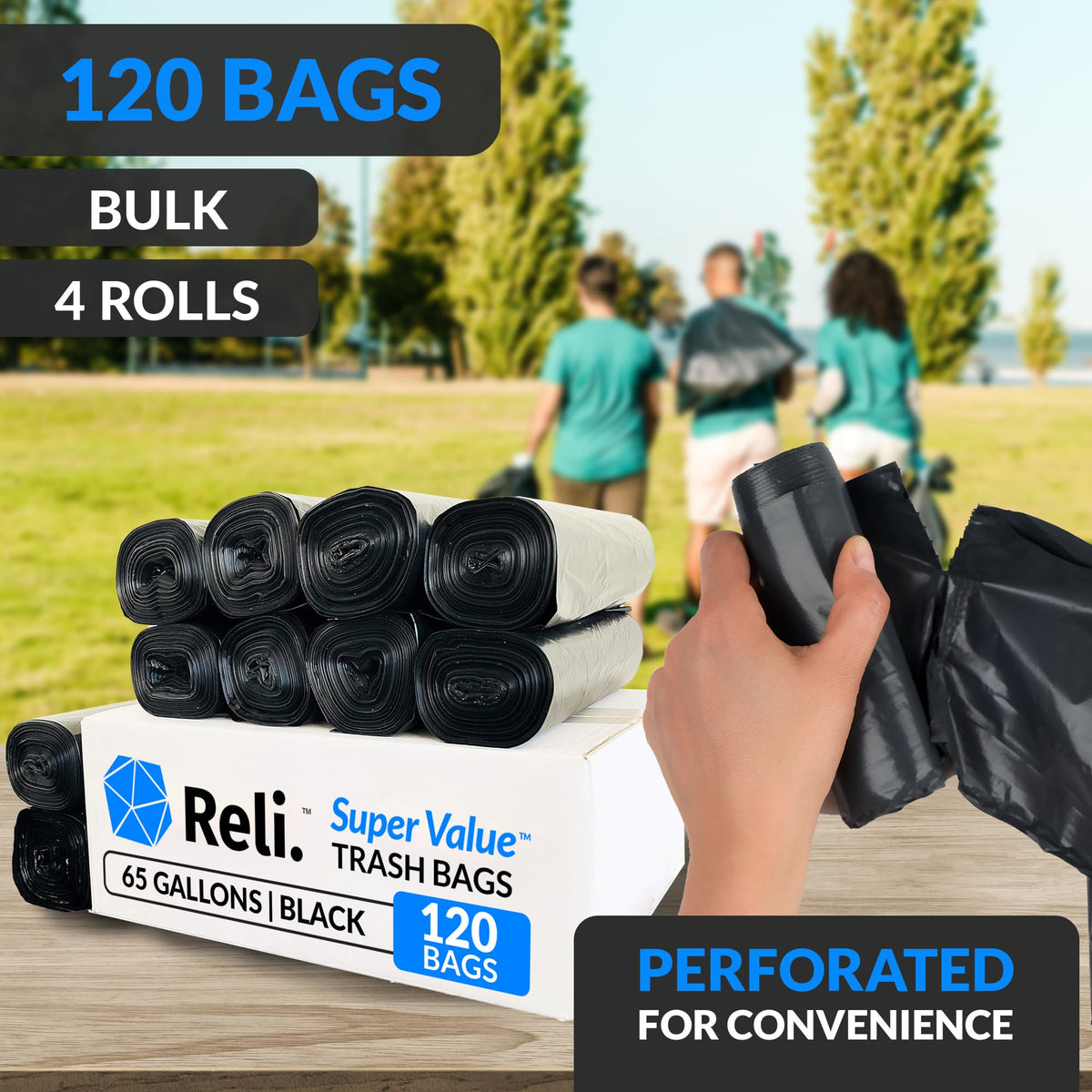 65 Gallon Heavy Duty Trash Bags O599074
