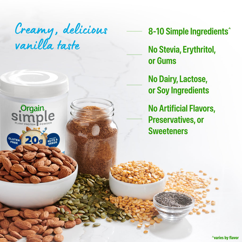 Organic Vegan Protein Powder, Vanilla, 1.25lb J1632