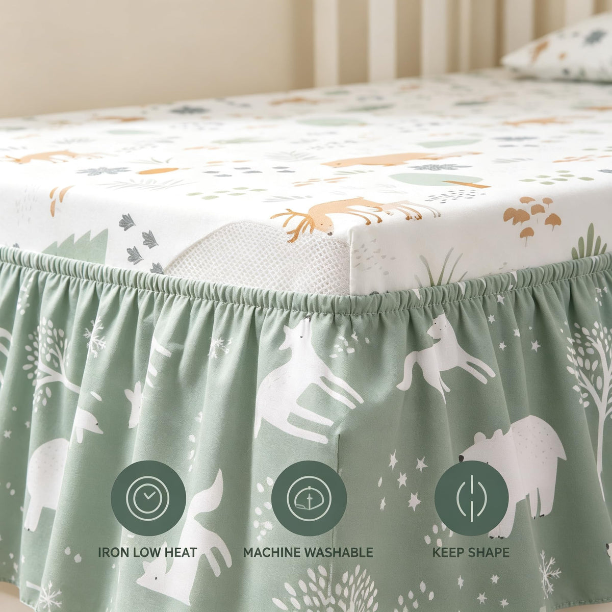 3 Pack Fitted Neutral Baby Crib Sheets S73072