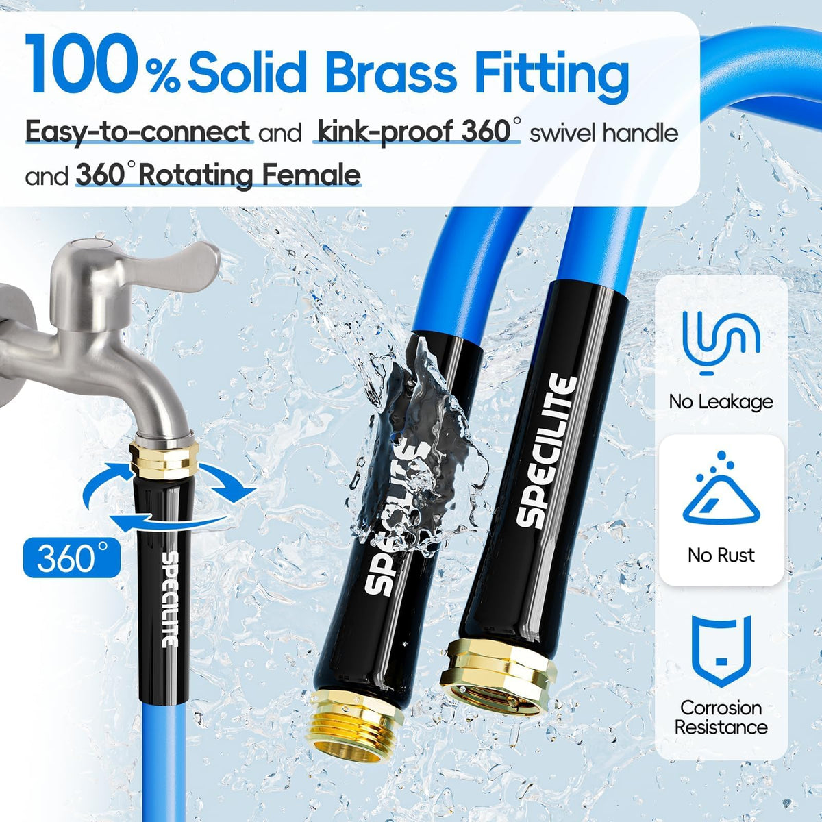 Hot/Cold Garden Water Hose 50 ft x 3/4" Blue K991