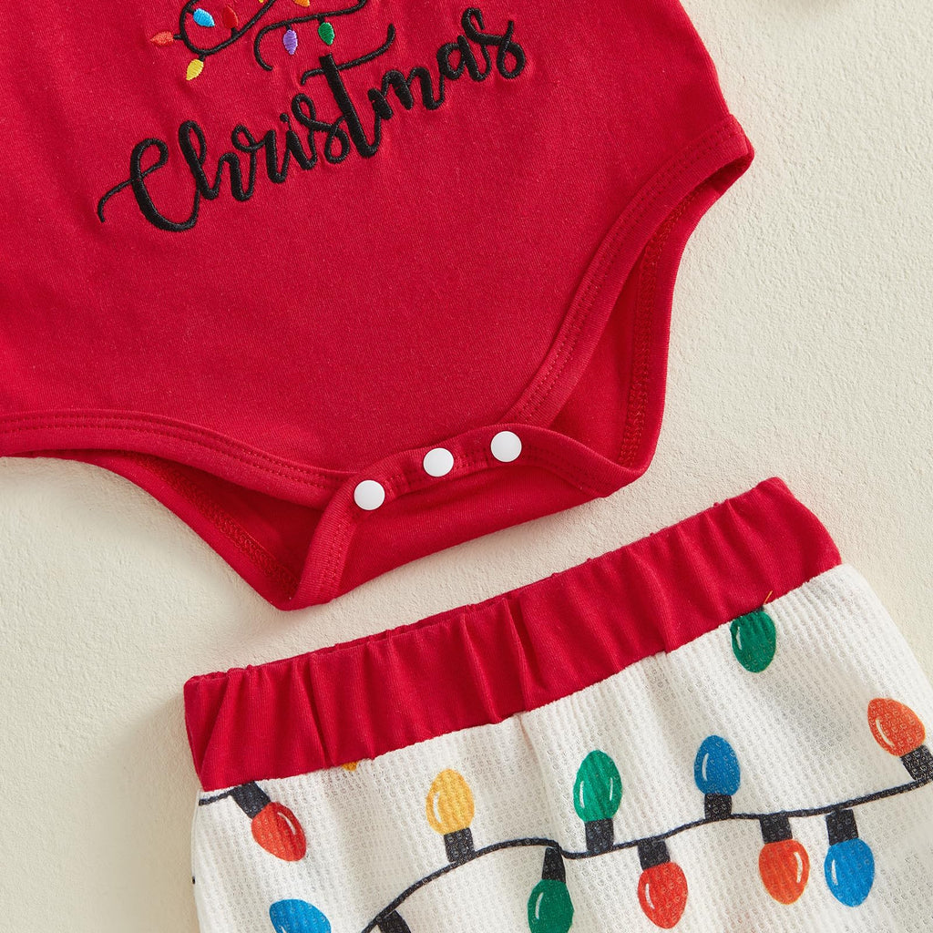 Christmas Baby Boy Outfit Romper Pants Hat W43585