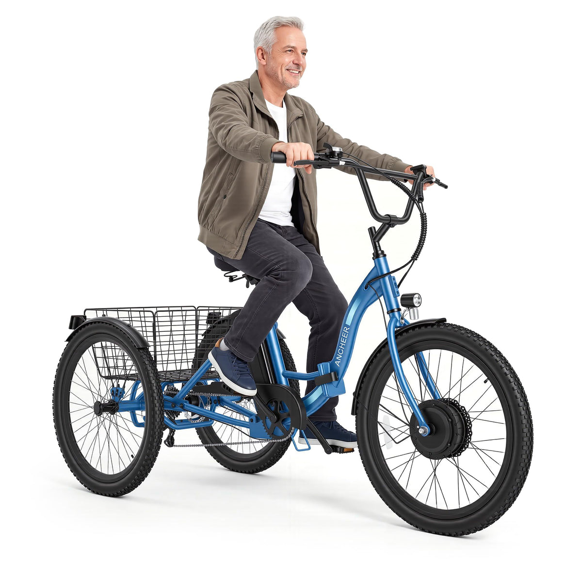 Electric Tricycle for Adults, 600W Folding 24" 3 Wheel L89393