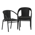 Black Rattan Stackable Dining Chairs Set of 4 E869377