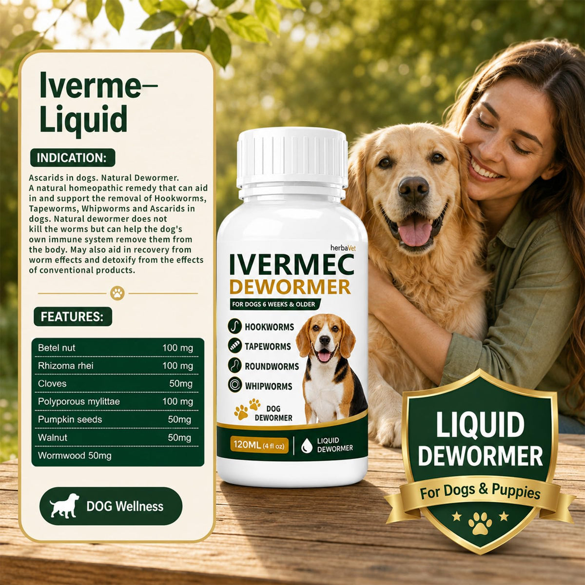 Broad Spectrum Dog Dewormer Liquid 120ml H96440