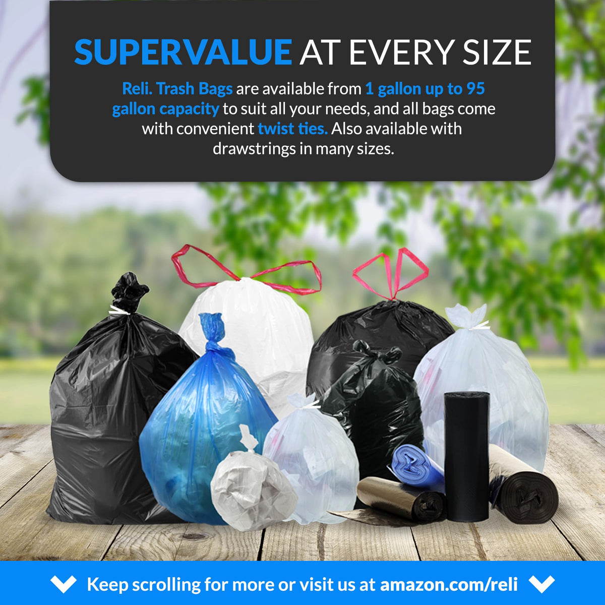 65 Gallon Heavy Duty Trash Bags O599074