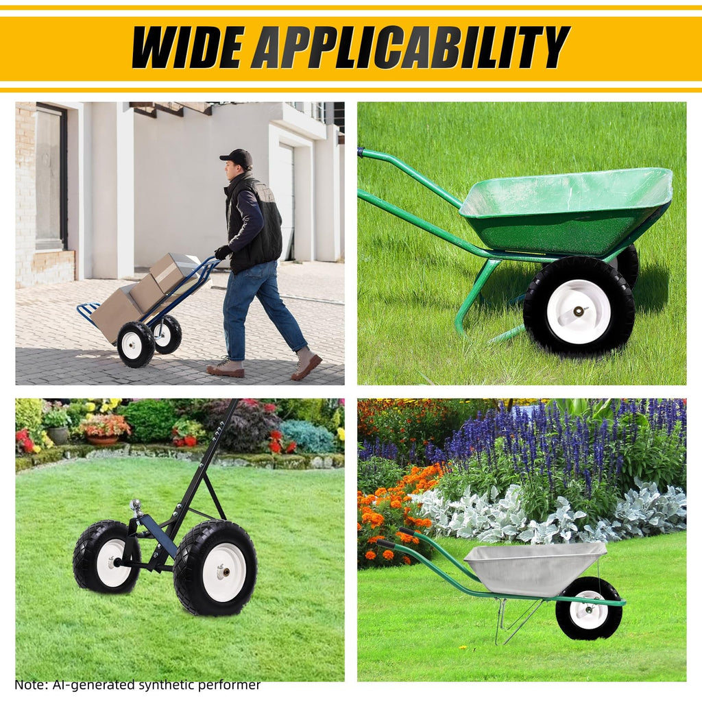 4.80/4.00-8" Flat Free Wheelbarrow Tire and Wheel A899