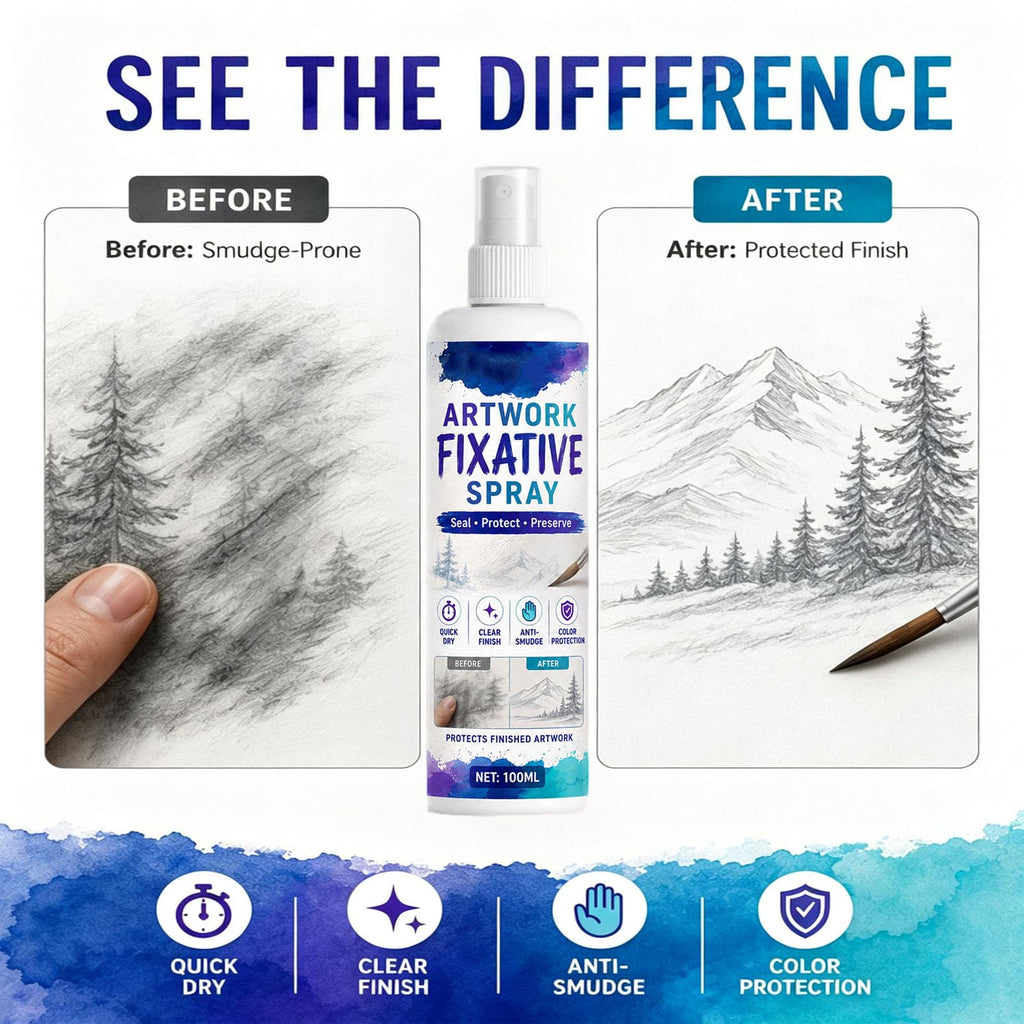 Quick-Dry Smudge-Proof Clear Matte Fixative Spray (7PCS) S812