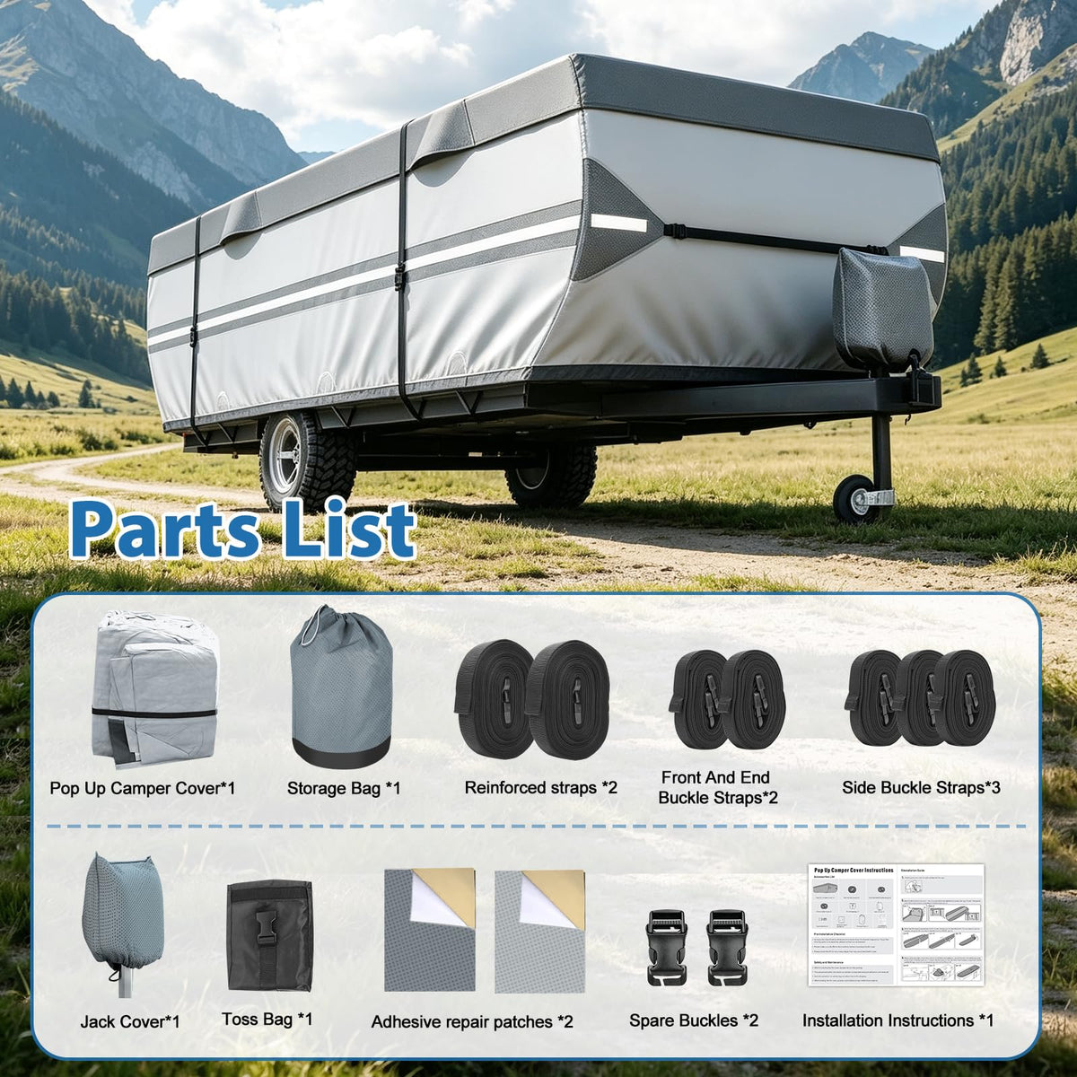 14-16ft Pop Up Folding Camper Cover N6957