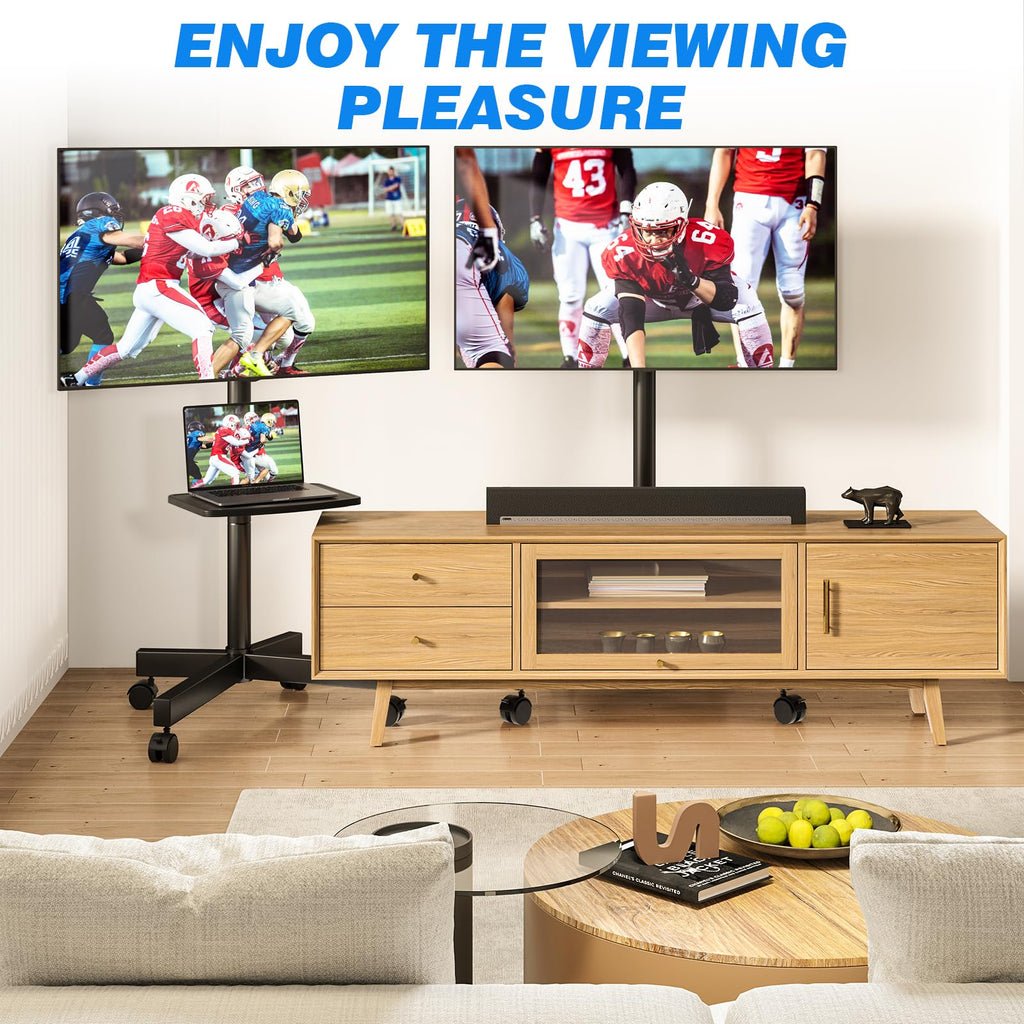 Mobile TV Stand for 23-65 Inch Flat Curved TVs Black P411