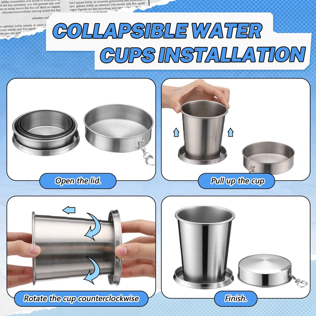 2 Pack 304 Stainless Steel Collapsible Cup 16 oz B12632