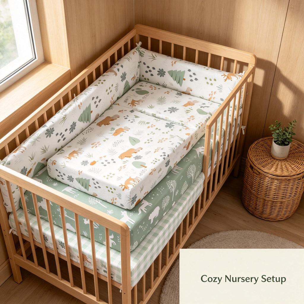 3 Pack Fitted Neutral Baby Crib Sheets S73072