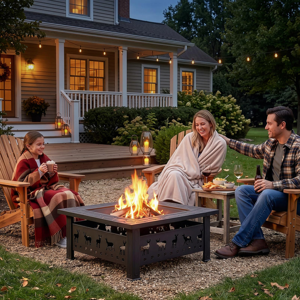 32 Inch Square Outdoor Fire Pit Table Q32707