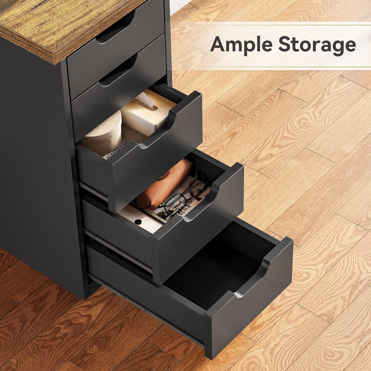 47 Inch Computer Desk with 5 Drawers Metal Frame H23132