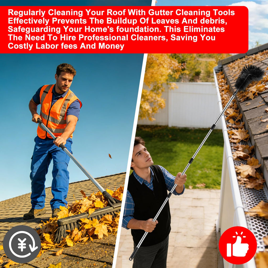 12.7FT Long Adjustable Gutter Cleaner & Brush U33582