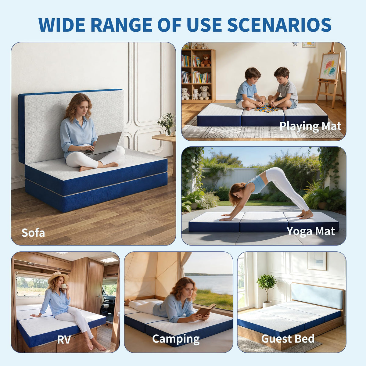 Queen 6 Inch Foldable Gel Memory Foam Mattress R715