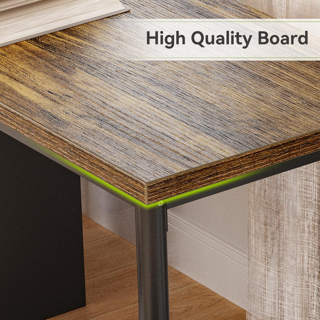 47 Inch Computer Desk with 5 Drawers Metal Frame H23132