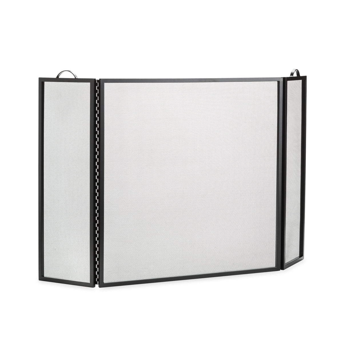 Metal Fireplace Screen 3 Panel Black W4706