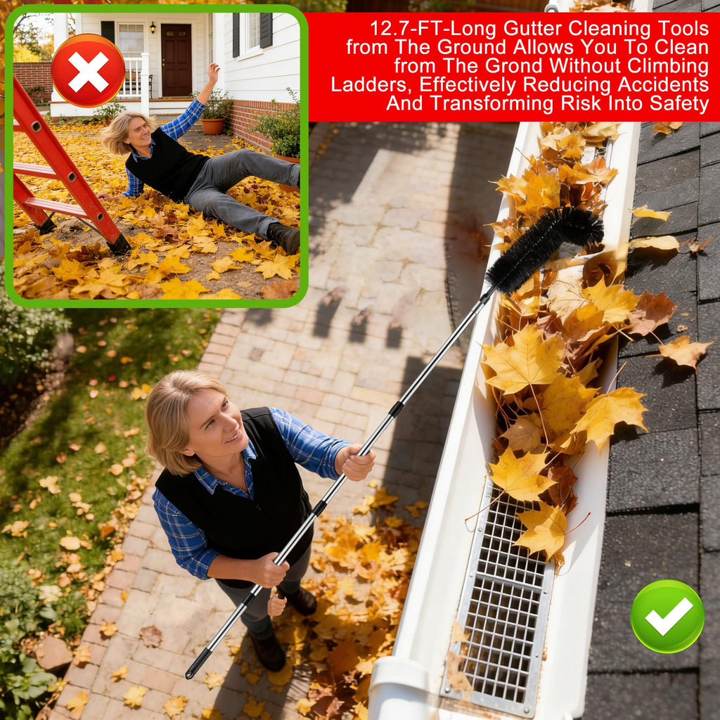 12.7FT Long Adjustable Gutter Cleaner & Brush U33582