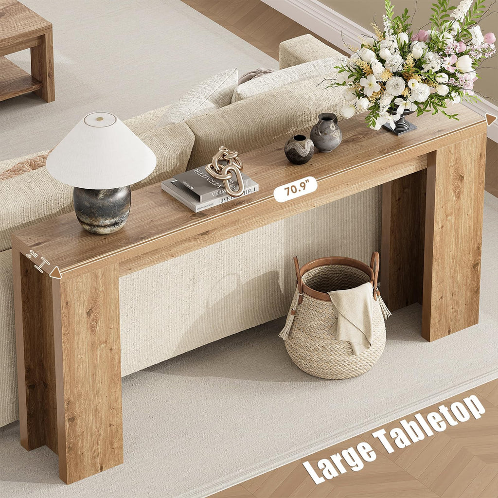 70.9" Extra Long Brown Console Table U314