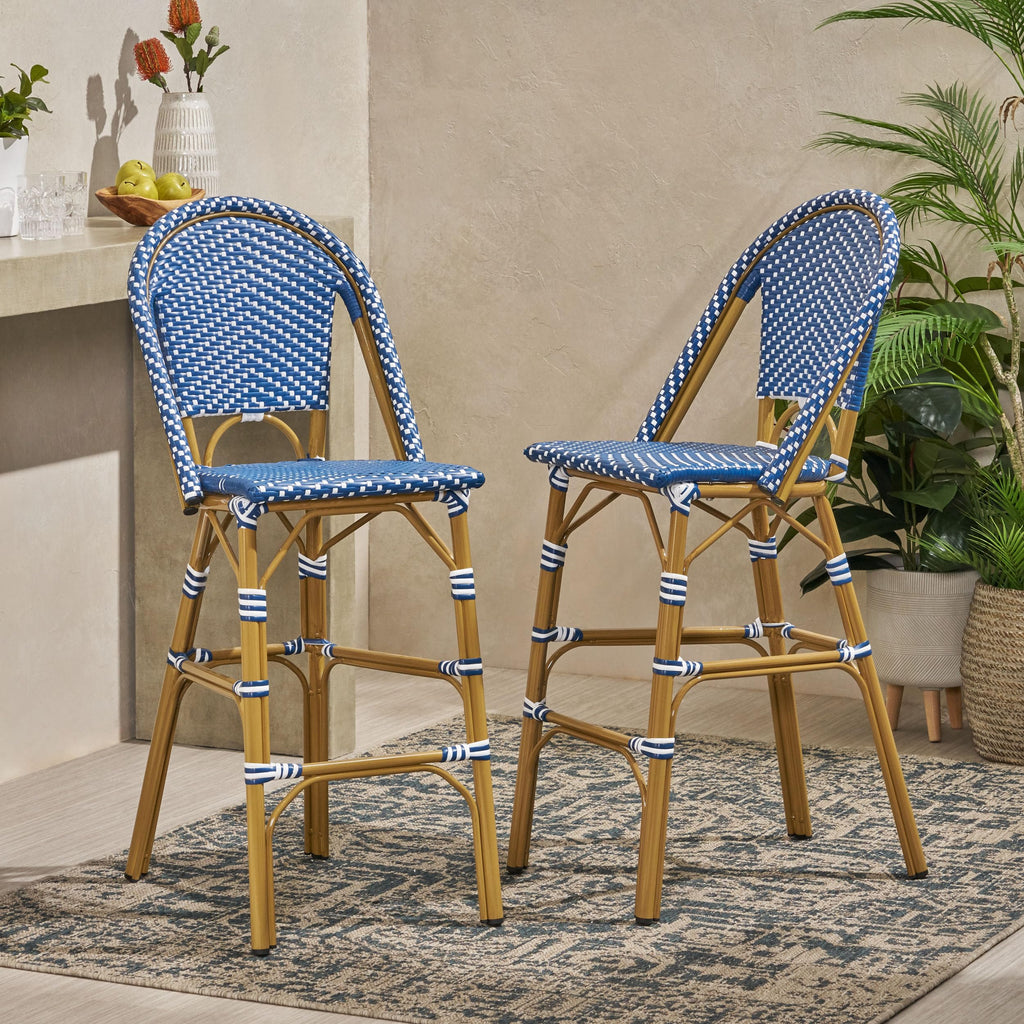 29.5" PE Rattan Bar Stool Set of 2 Q5866