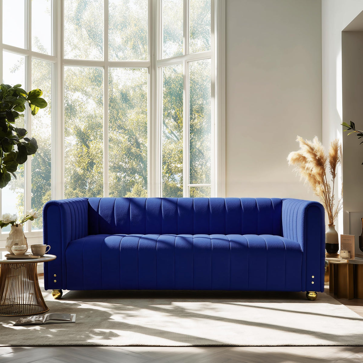 Blue Tufted Velvet Sofa with Metal Legs C185766