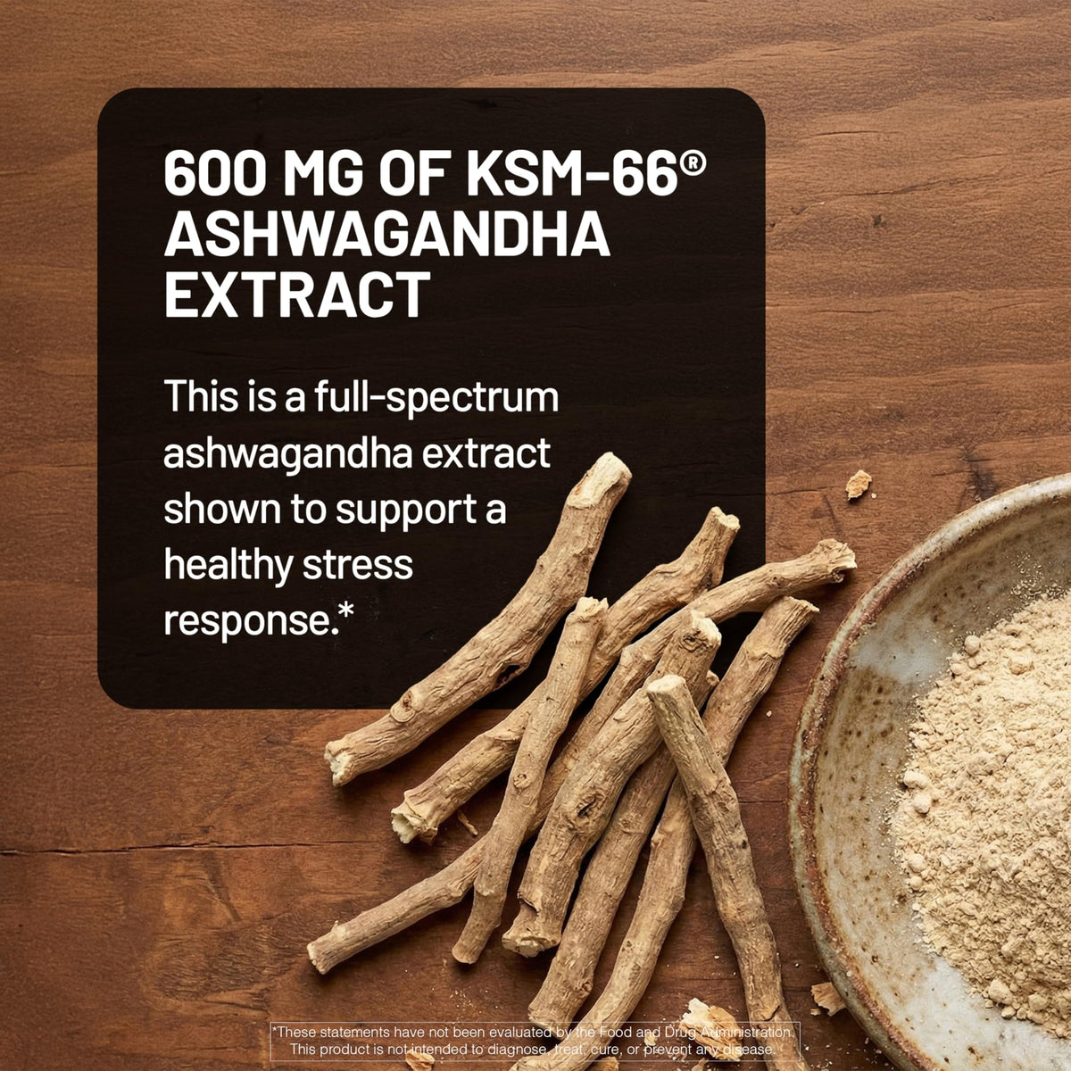 Ashwagandha with KSM-66 Extract GABA L-Theanine Rhodiola Rosea 60 Capsules H6181