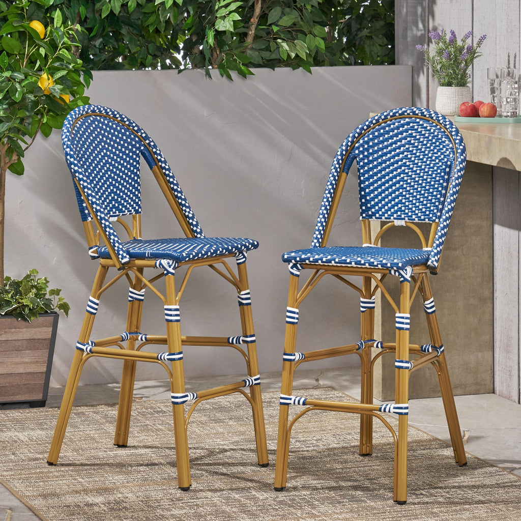 29.5" PE Rattan Bar Stool Set of 2 Q5866